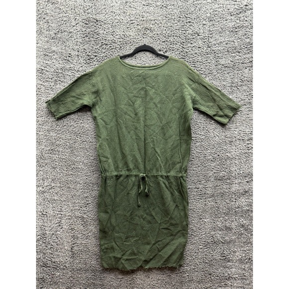 Black Crane Tops - Black Crane Floral Quilted Short Sleeve T-Shirt Dress Green Womens Size S